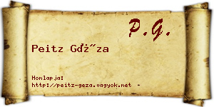 Peitz Géza névjegykártya